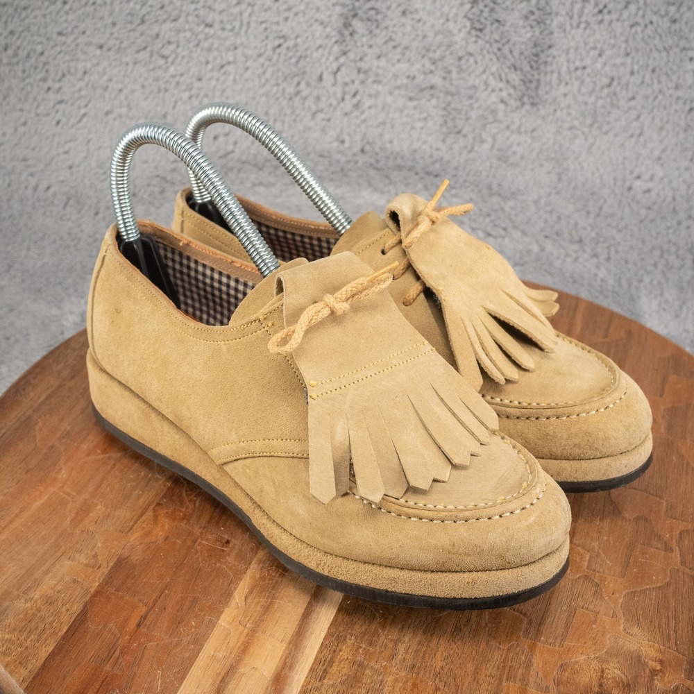 Vintage Tan Bowen Kiltie Leather Sole Size 6.5 Golf Shoes - Made in the USA